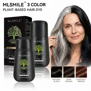 【2026 New Lovely】3‑in‑1 Hair Dye, Plant‑Based Hair & Beard Dye Shampoo with Built‑in Comb, 2‑in‑1 Hair Dye & Conditioner, Gentle Herbal Formula for 100% Gray Coverage, 100ml Unisex At‑Home Hair Coloring hair dye shampoo