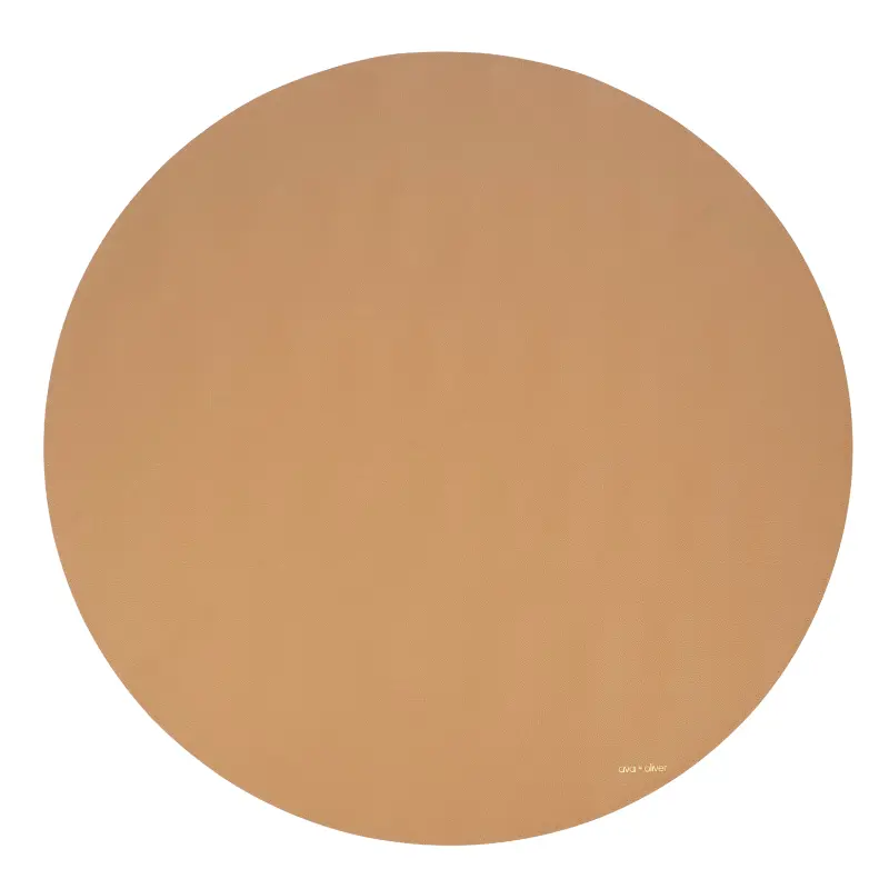 Round Vegan Leather Play Mat for Kids, 53-Inch Double-Sided Wipe-Clean Portable Mat by Ava & Oliver