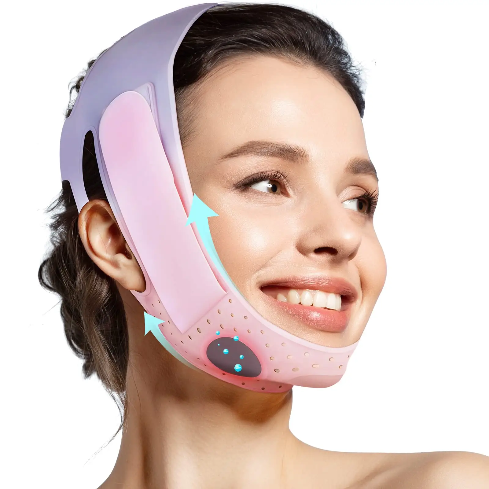 JUSRON V Line Face Lifting Mask Double Chin Strap Soft Silicone Elasticity Adjustable Comfort Sagging Cheeks Multicolor for Facial Contour and Sagging