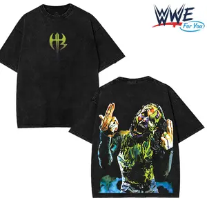 Jeff Hardy WWE UniSex Oversize Washed T-Shirt Wrestling Shir Fans WWE Tee Menswear Cotton Crewneck Premium American Made Acid Washed 100% Cotton Fabric Top Tropical Streetwear