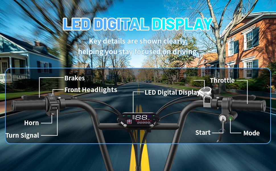 ASKMY E500 E-Bike Replacement Parts & Accessories – Battery, Motor, Wide Tires, Brake Lever, Throttle, Pedals & Seat, Spare Parts Kit for Off-Road Riding