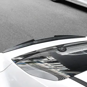 Car Modification Tail Wing Universal No-punch Fiber Grain Car Blade Three-section Combination Tail Wing Large top wing tail, Aerodynamic Tuning Part to Enhance Car Look
