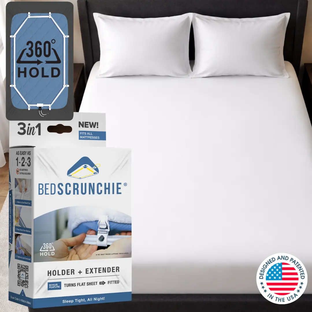 BED SCRUNCHIE Bed Sheet Holder Kit, 360 Degree Sheet Tightening System ...