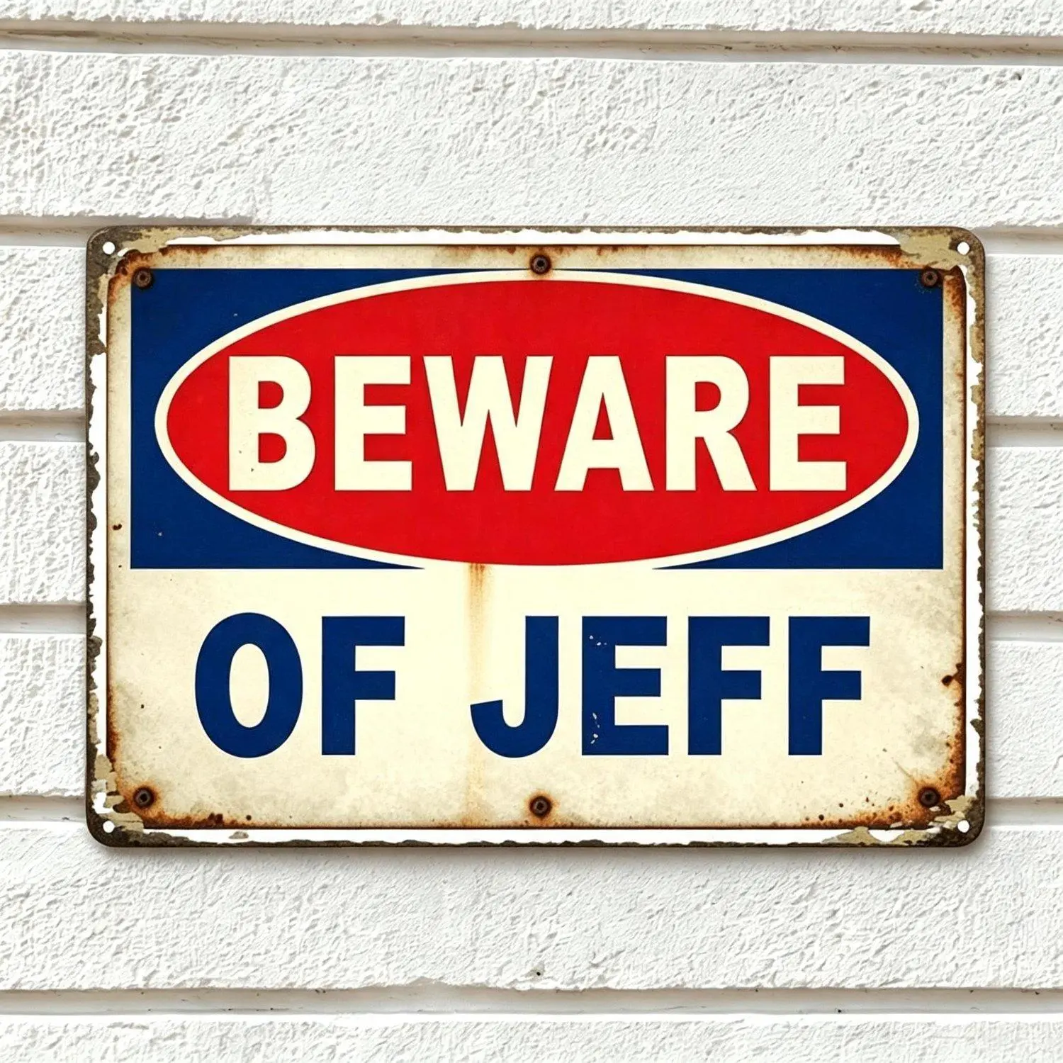 Prints 1pc Set Beware of Jeff Creative Tin Large Font High Quality Printing Home Decorative Art Print Perfect for Room 8X12