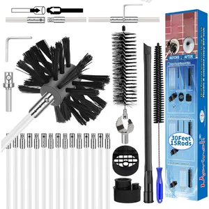 30  Dryer Vent Cleaning Kit Chrome Button Locking System Dryer Vent Cleaning System Dryer Vent Cleaner Kit Vacuum Attachment Dryer Vent Nozzle Hose Attachment Vacuum Adapter Dryer Adapter