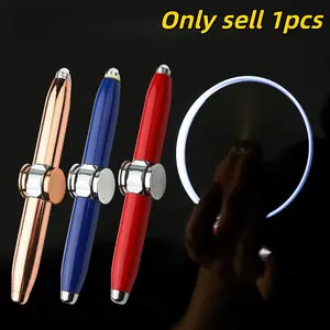Stress Relief Finger Spinner Pen, Glowing Silent Rotation, Anti-Anxiety Stationery, Non-Slip Ballpoint, Multi-Scene Use, Perfect for Students, Unique Pens