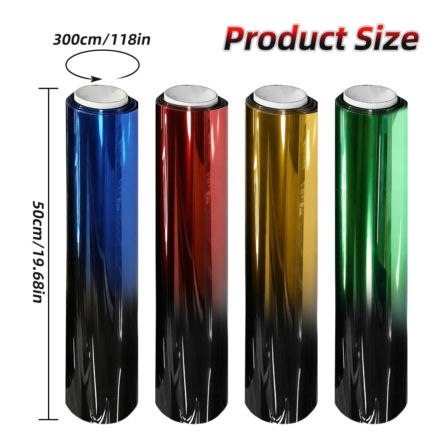 Dual-Color Gradient Car Window Tint Roll 0.5x3M, Sun Blocking Privacy Window Film with Installation Tool, Universal for Auto Cars Vans RVs