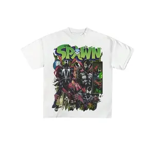 Men's Spawn Graphic T-Shirt - Black Cotton Casual Round Neck Short Sleeve Tee With Bold Colorful Comic Print, Lightweight & Breathable For Casual Attire, Casual Wear Tee |   Spawn Character Shirt |   Digital Print Design
