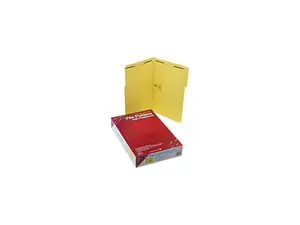 Smead 17940 Folders, Two Fasteners, 1/3 Cut Assorted, Top Tab, Legal, Yellow, 50/Box