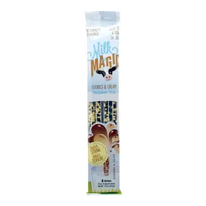 Cookies & Cream 4-Pack Magic Straws DIP, SIP & ENJOY with ANY kind of Milk, Cooky