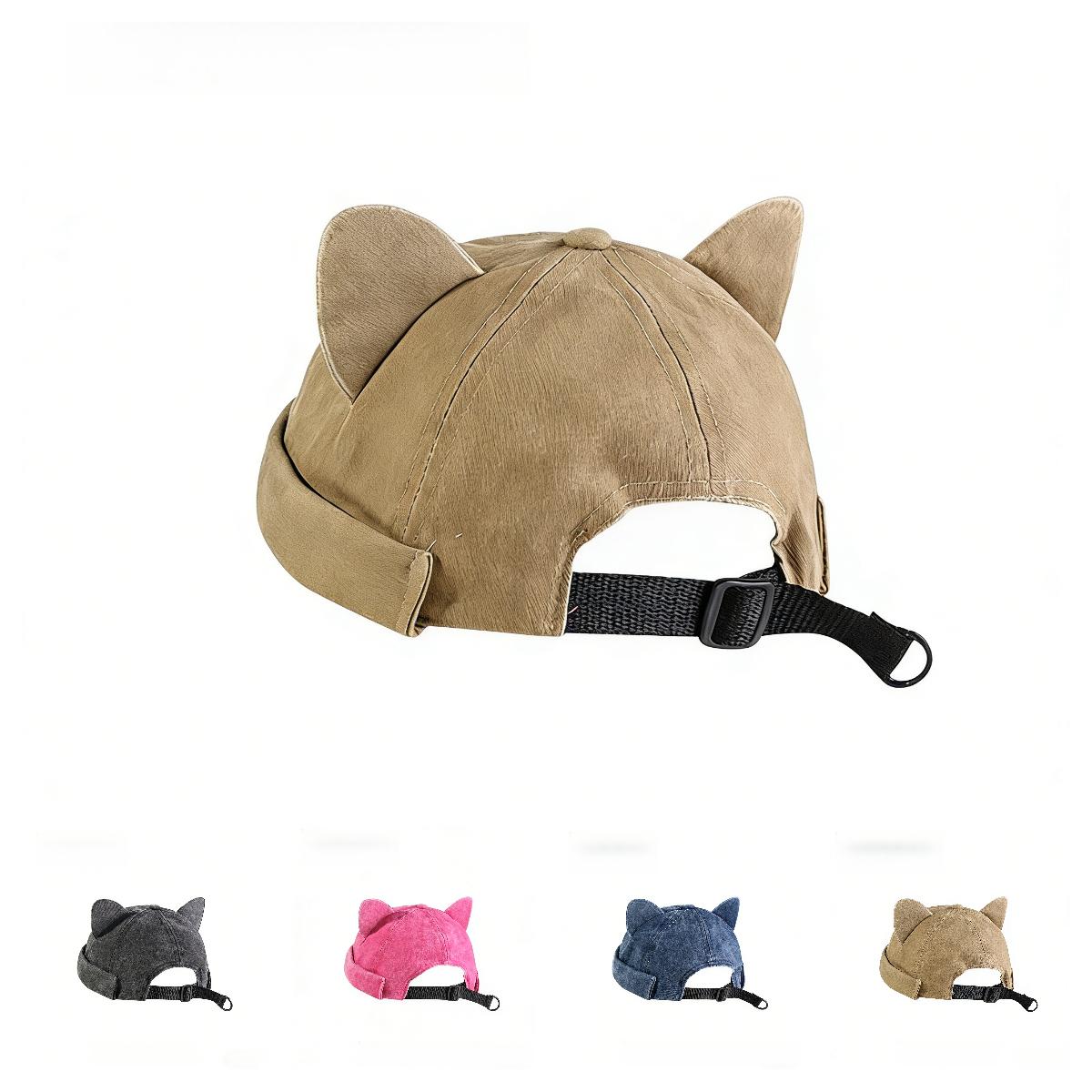 Vintage washed and distressed beanie hat, adjustable skullcap, hipster summer sun hat suitable for daily commuting