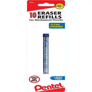 Pentel PDE1BP2 Refill Eraser for AL, AX and PD Pencil Series 5 Pieces per Tube, (2X Tubes) White Pentel