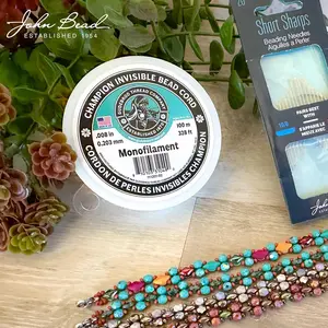 Gudebrod Champion Monofilament Invisible Nylon Bead Cord For Jewelry Making, Made in USA