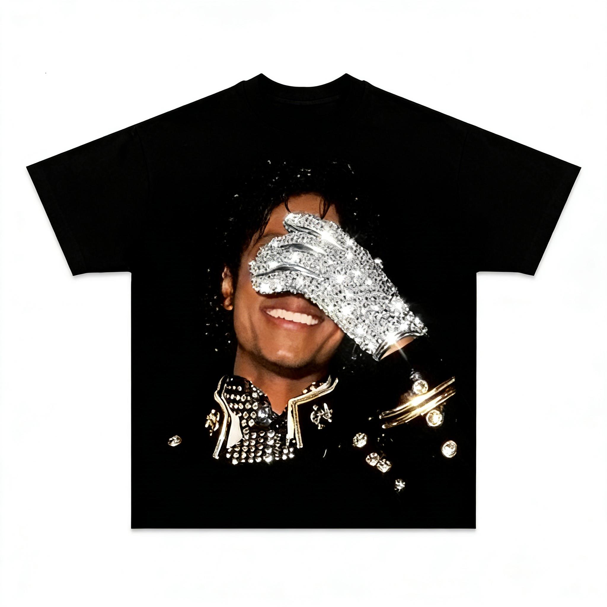 Michael Jackson Glove Graphic Tee Music MJ King of Pop T Shirt Gift for Fan 100% Cotton Short Sleeve Mens Womens Vintage Streetwear Unisex Top funny graphic tee men’s trendy t-shirts deals humorous 90s streetwear covenant boyfriend good graphic