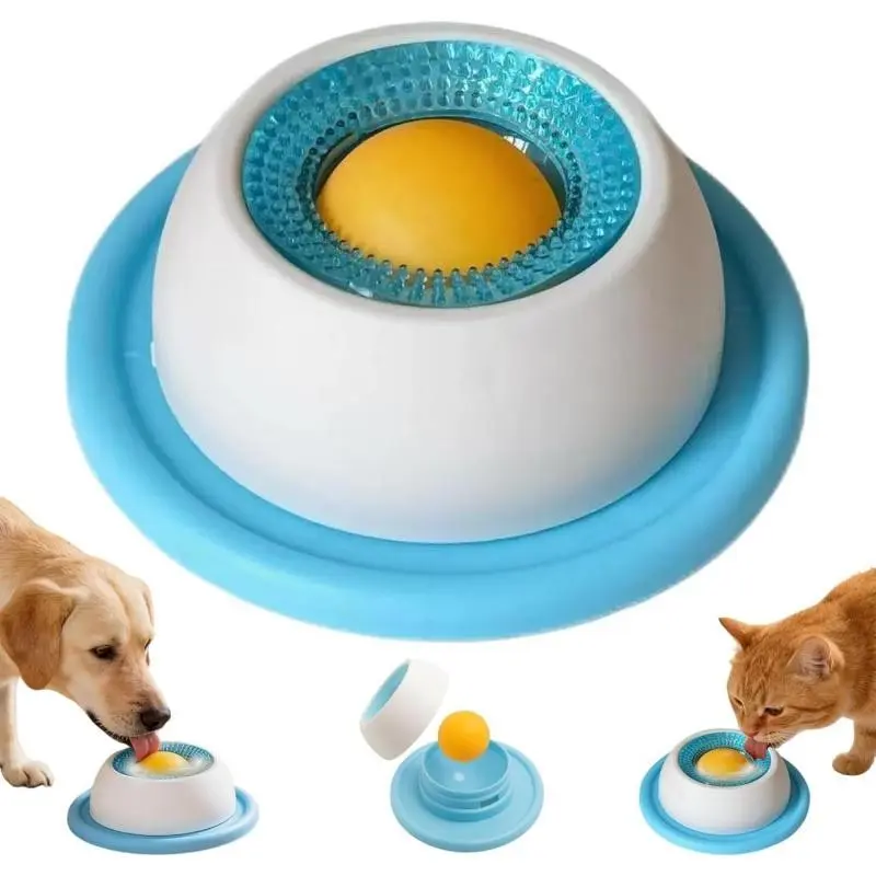 Dog-Specific Lick Bowl - A pet anxiety-relief product with a rotating ball, suitable for feeding liquid treats, yogurt, or soups, which can effectively help dogs reduce stress and prevent them from eating too quickly