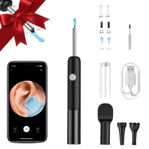 Ear Wax Removal Tool Camera with 6LED Light 1080P for Ear Nose Throat Tonsil Stone Inspection FSA HSA Eligible Non-Medical Black Wireless WiFi Ear Wax Removal Kit ear  picks Camera Ear Wax Removal Kit Ear Cleaner with Camera and LED Light LED Light