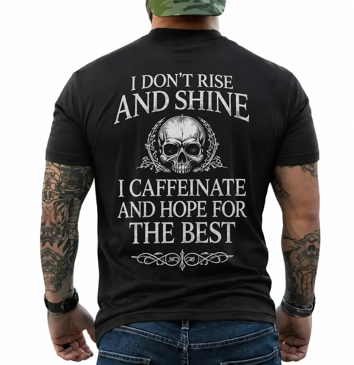 American Guardian USMC Devil Dogs Skull Anchor Shirt – Funny Marine Corps Veteran 2-Sided T-Shirt