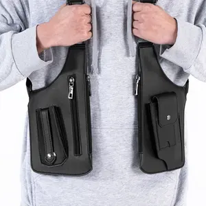 2025 New Adjustable Vintage Shoulder Strap Single Shoulder Bag Multi-layer Underarm Bag with Buckle and Strap Zipper Closure Durable Faux Leather Texture PU Leather premium Unisex