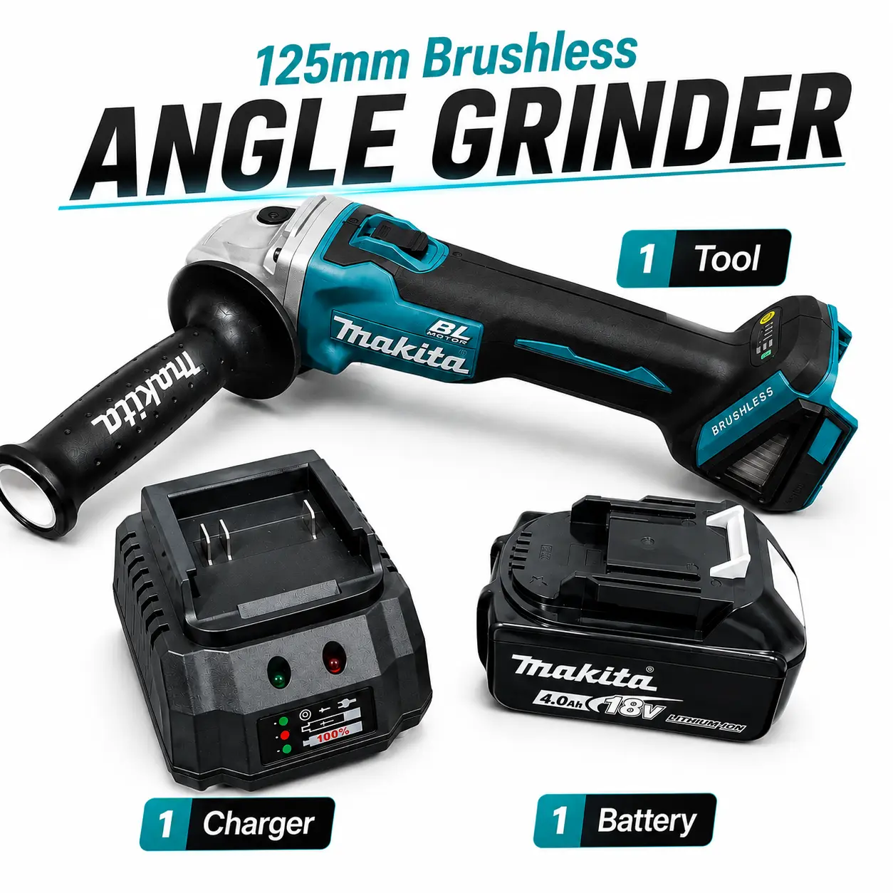 Makita Electric Goddess DGA404 125MM Cordless Electric Angle Grinder with Brushless Variable Speed – Cutting Machine
