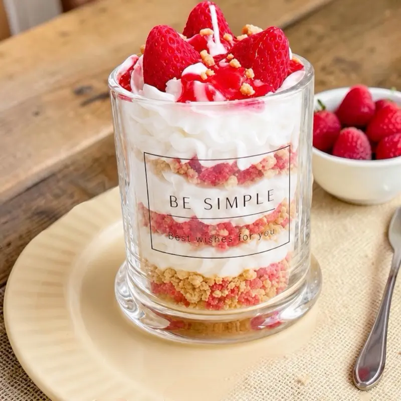 Strawberry Cereal-Inspired Fruit Granola Scented Candle, Home Decor Candle for Home