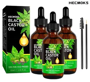【Delivered Free】Hecmoks Jamaican Black Castor Oil 3-Pack (2.02 Fl Oz) - Organic Cold Pressed for Hair Growth and Body Care