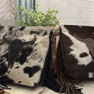 American Bison cowhide leather tote