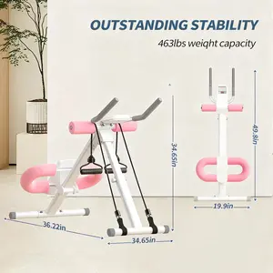 Adjustable Foldable Ab Machine with Knee Support Core Trainer for Home Abdominal Workouts 463lbs Weight Capacity hiit workout dipped  gloves board winter hand warmer adjustable buckle body Multi-Purpose Utility Bench massager flexibility exercise repair d