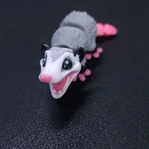 3D Articulated Pocket Pets- Opossum Detailed Toy Design for Kids, Party, School.