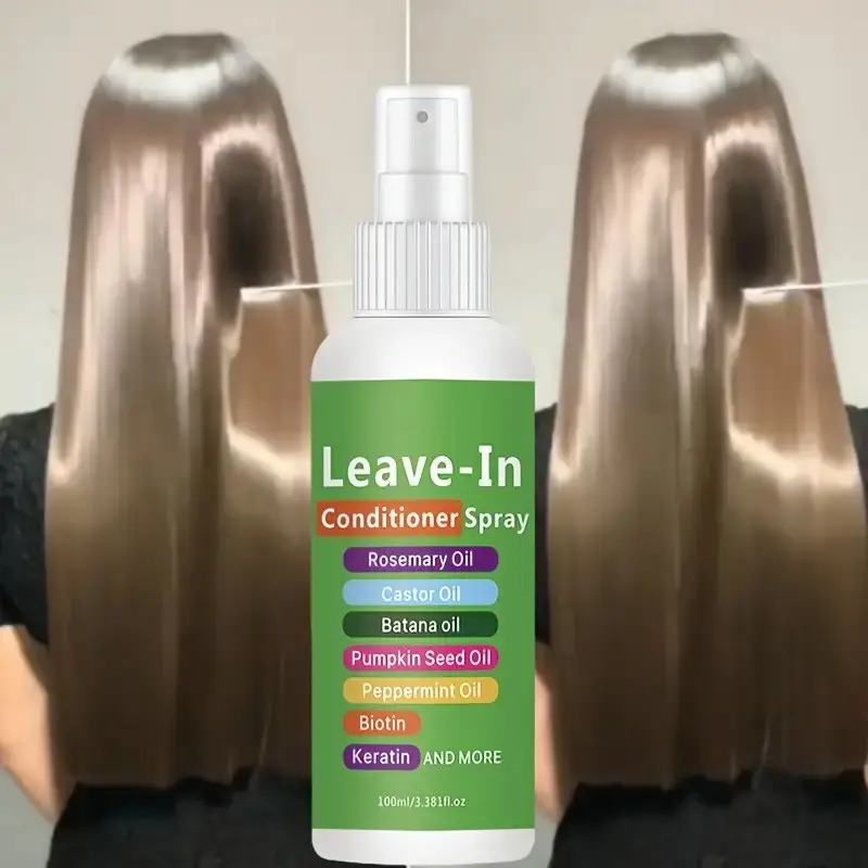 7-in-1 Keratin Hair Conditioner Spray, Conditioning Oil Spray, Retention Essence Spray, enriched with keratin, rosemary oil, castor seed oil, Non-greasy, 10-second treatment for seven times softer hair and enhanced shine, 3.4 fl. oz. Haircare