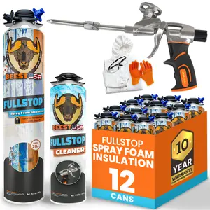 BEEST FullStop Spray Foam Insulation Kit for Walls and Attic - Perfect Heat & Acoustic Insulation for Reduced Energy Bills - Spray Foam Cans, Pro X Gun & Cleaner Can & Safety Gear
