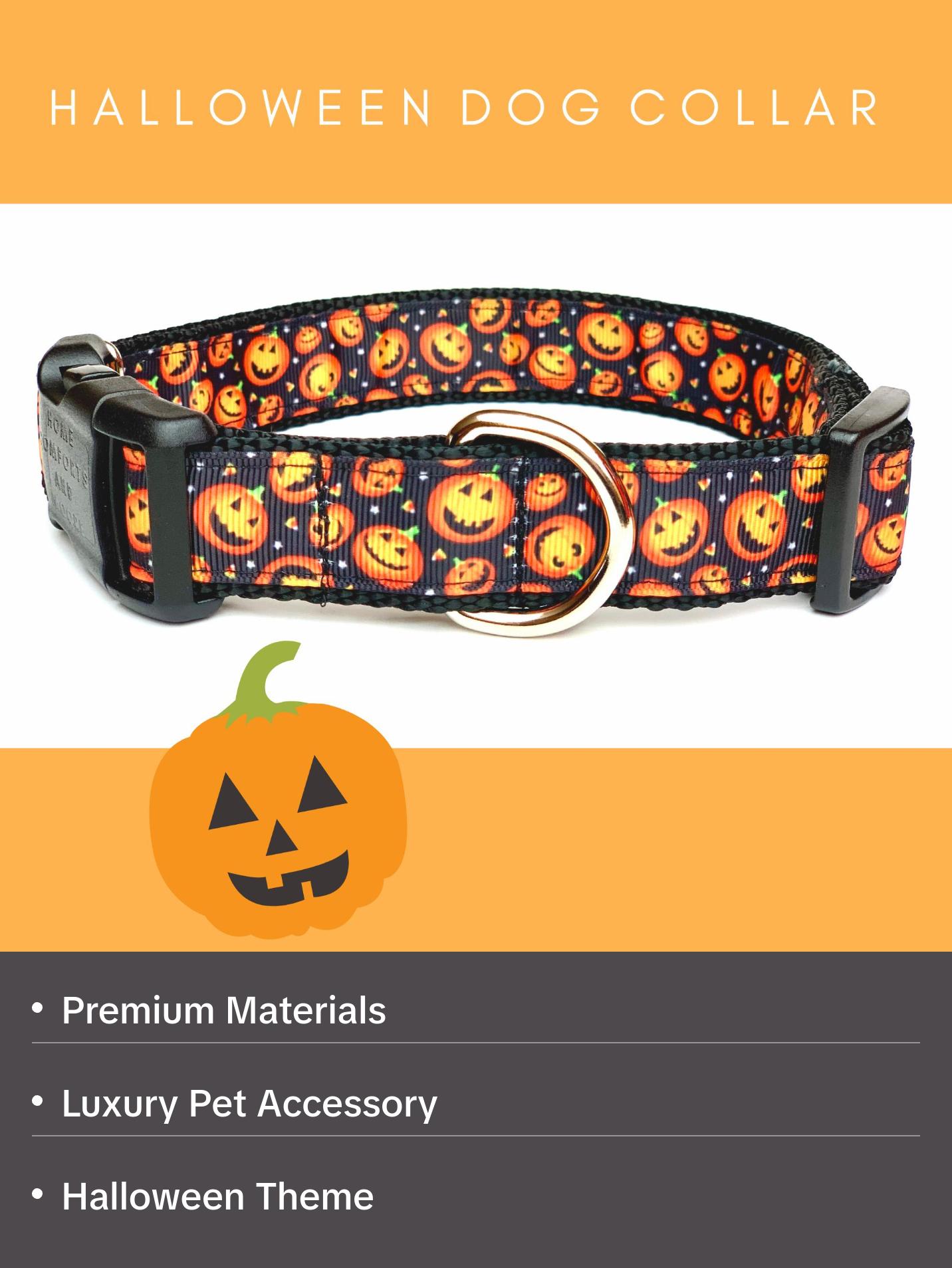 Halloween Jack-o-Lantern Pumpkin Dog Collar