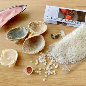 OSTELLA DIY Seashell Candle Making Kit - Create Your Own Unique Candles with Real Seashells and Wax Beads