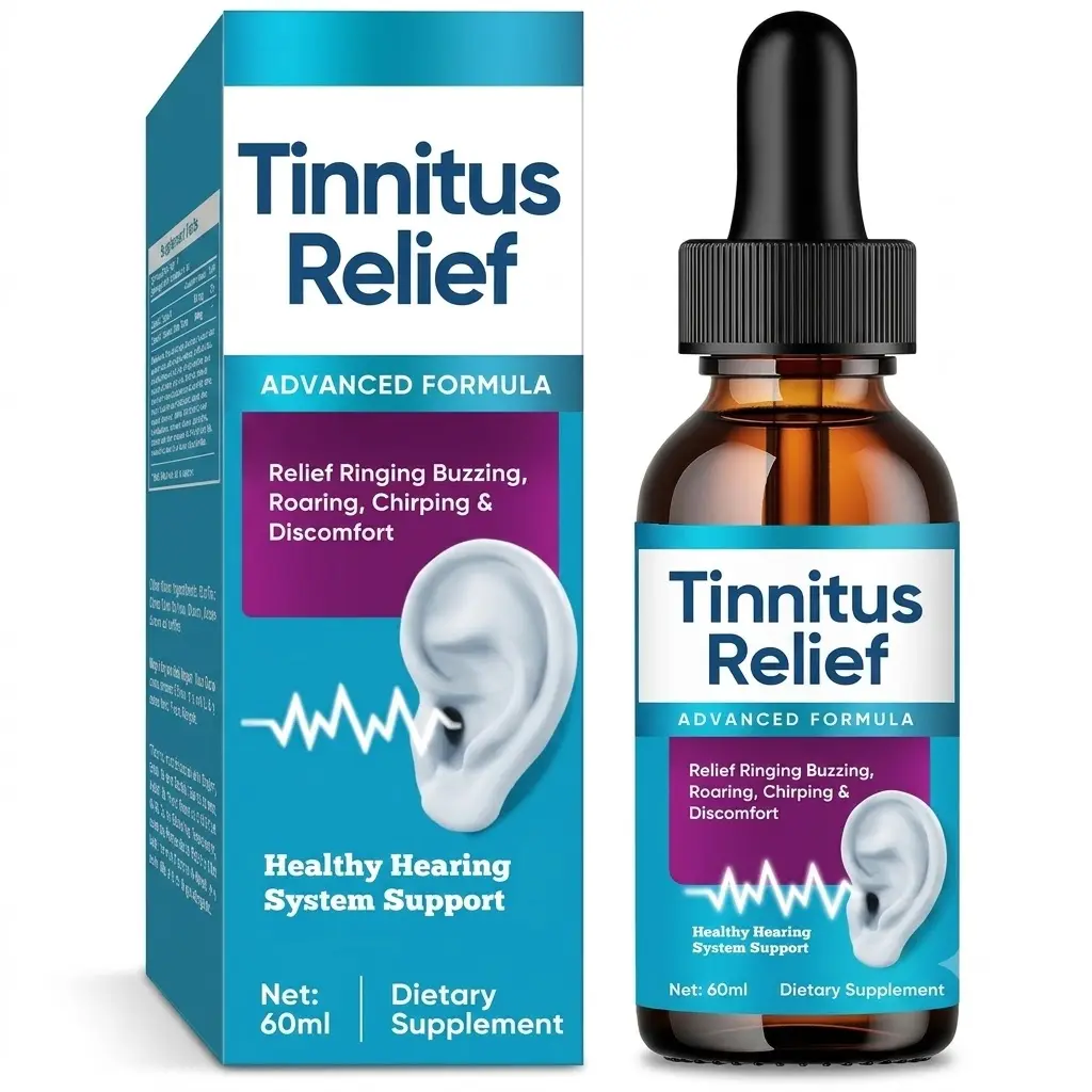 Advanced Tinnitus Relief Drops - Gentle Natural Mineral Supplement for Calming Ear Ringing, Noise and Clicking Support, Plant, Organic