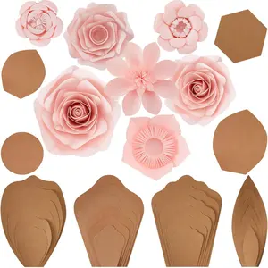 28 count Paper  Template Kit DIY Paper Flower Decorations for Wall Rose Peony Daisy Daffodil Template Kit for Wedding Birthday  Shower Photography Backdrop