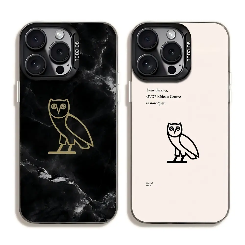 D-Drake O-OvO OWL Phone Cases For iPhone 17 Promax Pro Air 16 Plus 15 14 13 12 Anti Fall Black Matte Hard Bumper Shockproof Dustproof Protective Cover Shells Gift For Birthday Christmas Valentine Halloween