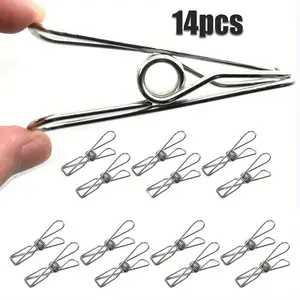 14 Pack Clothespins Clip Set,Stainless Steel Strong Grip in Heavy Wind,Extra Large Do Not Fall Apart,Open Wide for Holding Clothes Snack Bag Clamps,Halloween Christmas Party Gifts,Hand Tools Kits