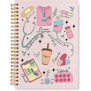 Nurse Notebook,  Notebook,  Student Gifts, Nurse Appreciation Gifts, Nurse Supplies,  Nurse Hardcover Spiral Journal Notebook 5.5x8.3 Inch