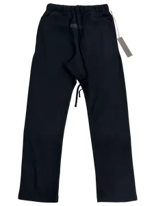 Uncuffed 2022 Limo Black Straight Sweatpants - Loose Wide Leg Trousers, CleanFit Street Style Unisex Daily Casual Wear