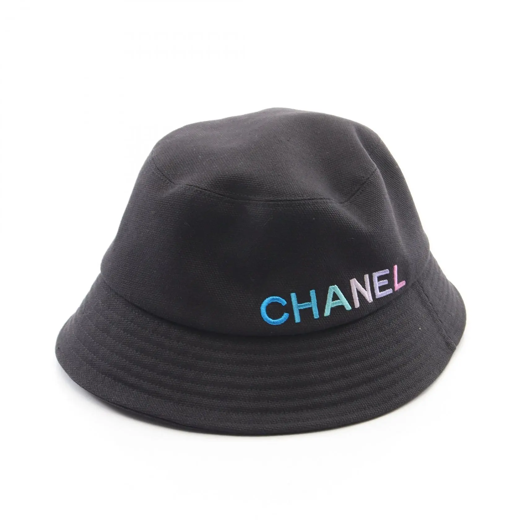 Pre-owned CHANEL Cotton Small Leather Goods Logo Embroidery Bucket Hat