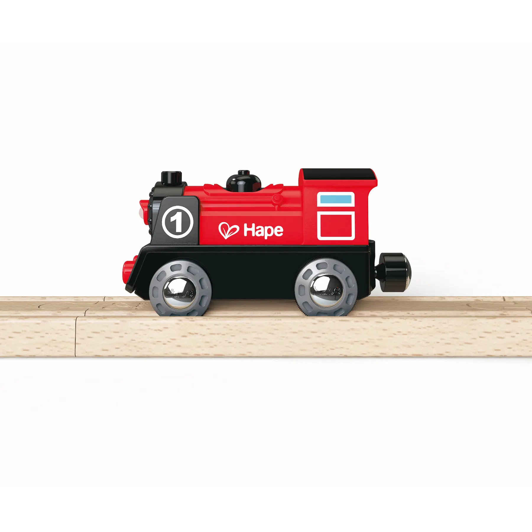 Hape No.1 Wood Construction Battery-Powered Railway Engine, Kids' Indoor Electric Train Set Toy, ASTM F963 & EN 71 Certified
