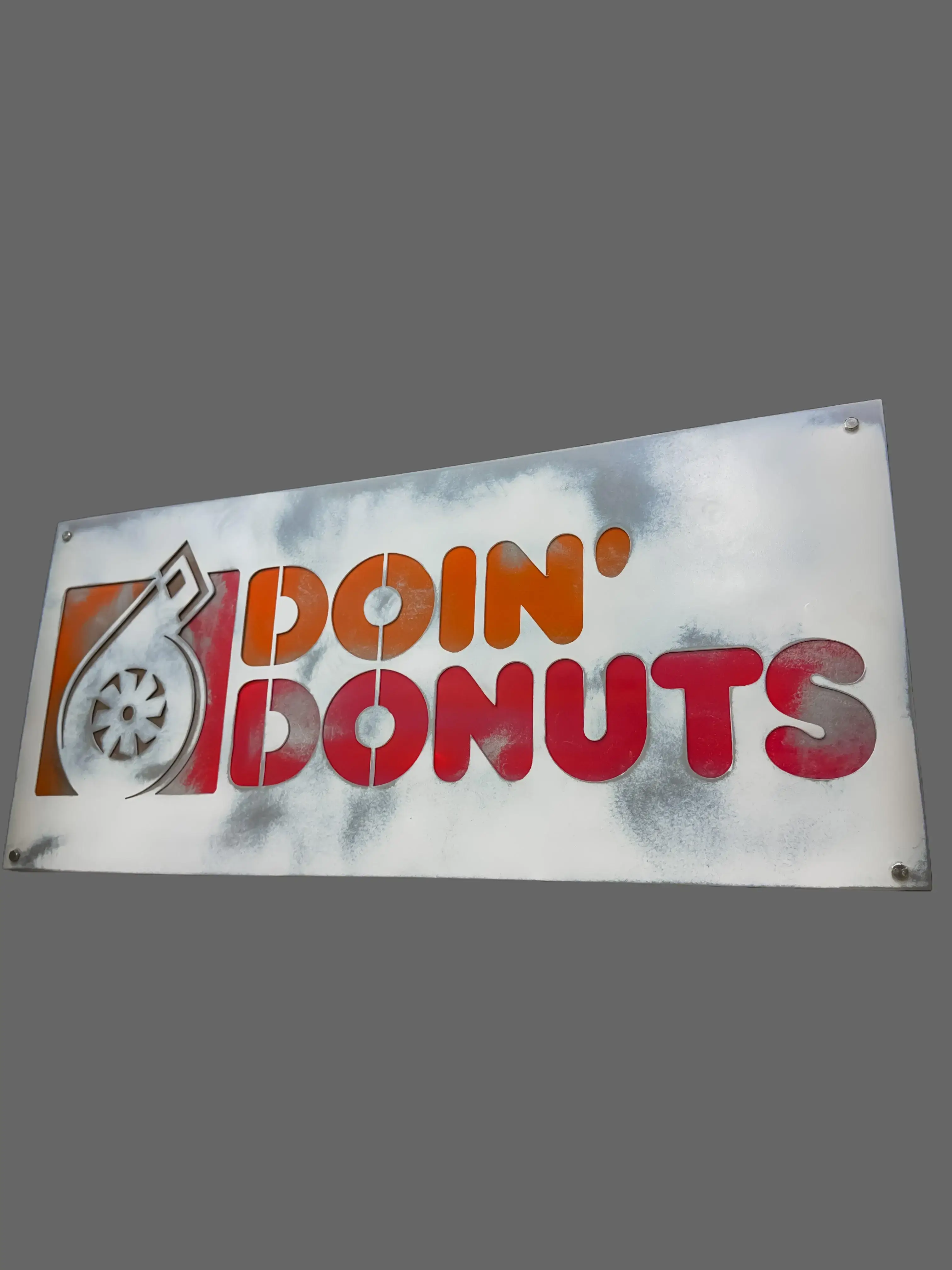 Doin Donuts Raw Hand-Made Steel Industrial Decor Plaque Sign