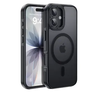 YZOIKO Strong Magnetic for iPhone 17 case [10Ft Military-Grade Protection] Compatible with fit MagSafe Shockproof Slim Thin Cover case for iPhone 17 6.3 inch, Black Bumper