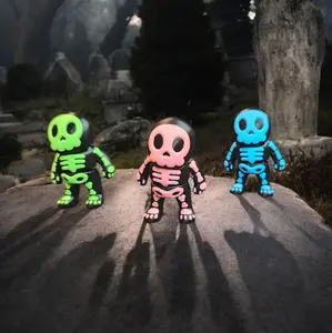 3d Printed Mini Skeleton 3 Pack Halloween Decor - Figurine- Articulated