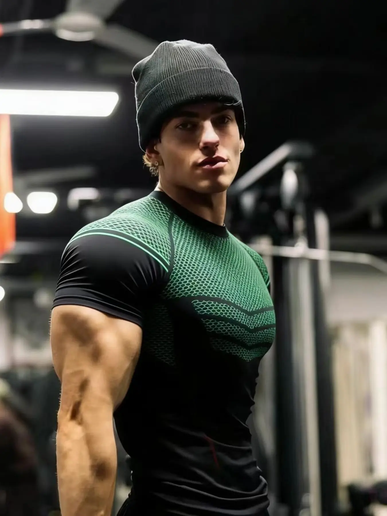 Men's Muscle Shark Fitness Top, Quick-Dry Breathable Tight-Fitting Running Shirt, Casual Gym Wear, High Performance Activewear, Quick Drying Top, New Arrival 2026, Fitness Sport Top, Fitness Workout Shirt, Fitness Clothes