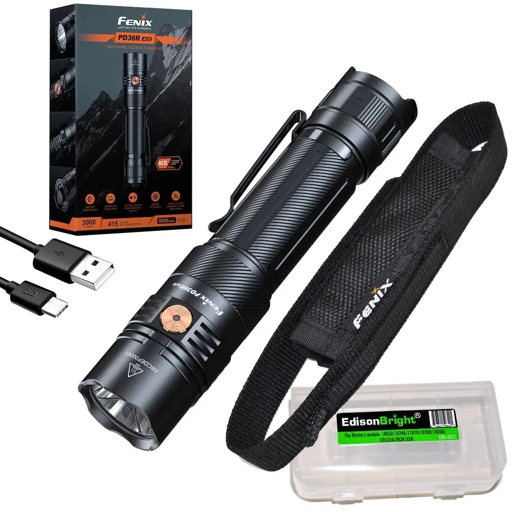 Fenix PD36R ACE 3000 Lumen Rechargeable Tactical Flashlight