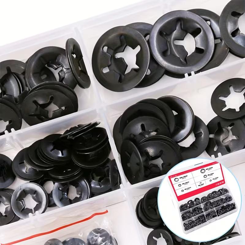 280 Pcs Internal Tooth StarLock Washers Assortment Kit 8 Sizes Quick Fastening Set 65Mn Steel Black Oxide Star Lock Washers for Hardware Repair Mechanical Fixing 280 Pcs Internal Tooth StarLock Washers Assortment Kit 8 Sizes Quick Fastening Set 65Mn Steel Black Oxide Star Lock Washers for Hardware Repair Mechanical Fixing