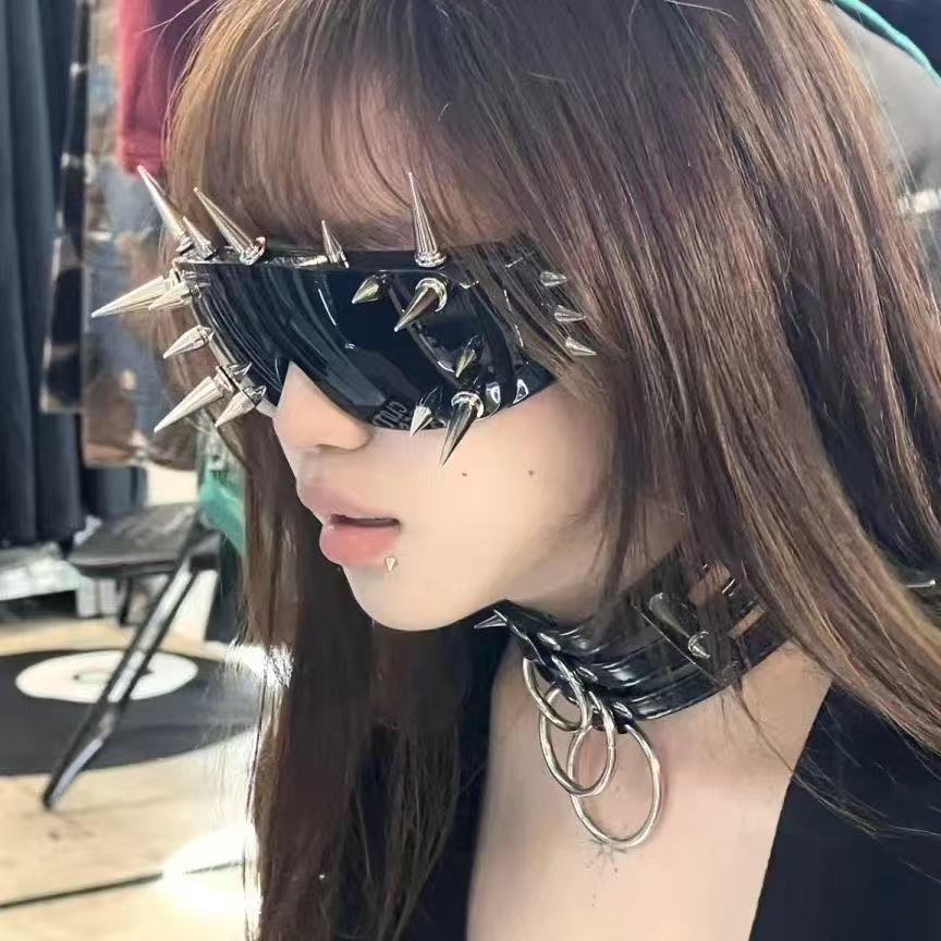 New Novelty Eyewear — Cyberpunk-Style "Demon" Glasses (Non-Prescription) | Unique & Trendy Party Accessories | Street Style Sunglasses for Travel & Fashion Outfits