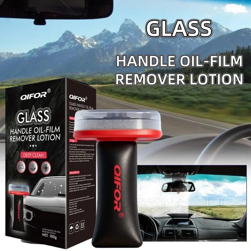 QIFOR Automotive Handheld Oil Flmr Cream,Glass DecontaminationWithoutTraces,Window Oil Film Cleaning,FastCleaning, CompactAnd Easy To Cary-100g Degreaser Cleaner