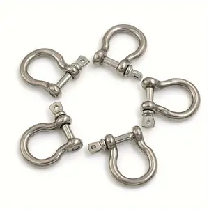 5pcs M4 Stainless Steel Bow Shackle with Screw Pin for Winch, Rigging and More!