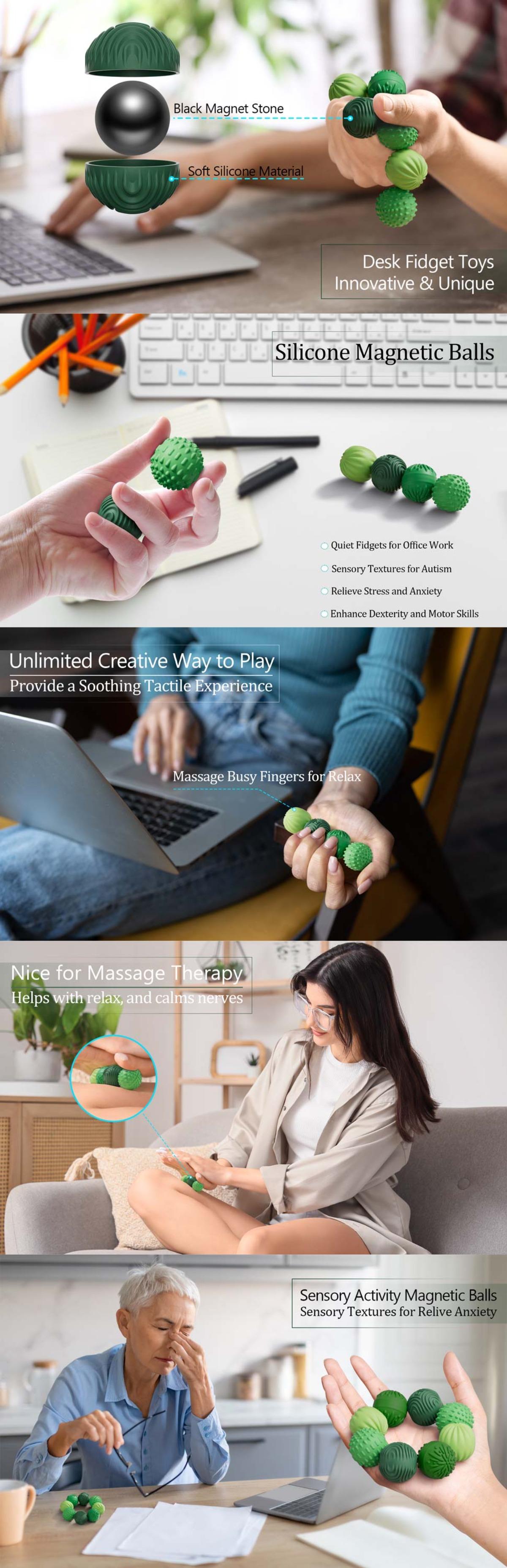 BINOK Silicone Magnetic Balls Fidget Toys for Adults & Teens,4PCS Stress Relief Sensory Toys for Autism ADHD Anxiety,Fun Textures Gadgets,Office Desk Toy,Stocking Stuffers for Women Men Teen Gift(Rose Pink) BINOK Silicone Magnetic Balls Fidget Toys for Adults & Teens,4PCS Stress Relief Sensory Toys for Autism ADHD Anxiety,Fun Textures Gadgets,Office Desk Toy,Stocking Stuffers for Women Men Teen Gift(Rose Pink)